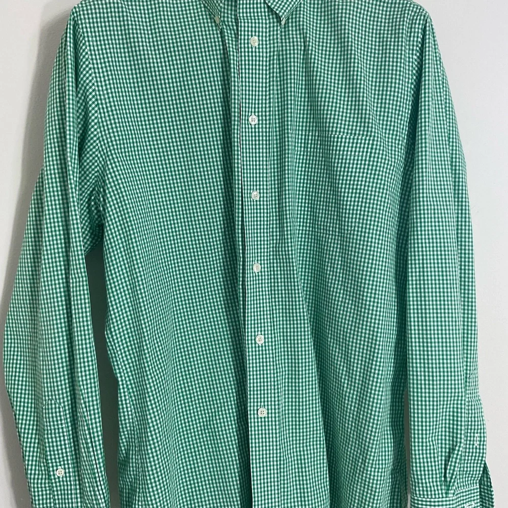 Brooks Brothers 1818 orig polo Regent Mens Size Large Shirt Green Check - Picture 9 of 9